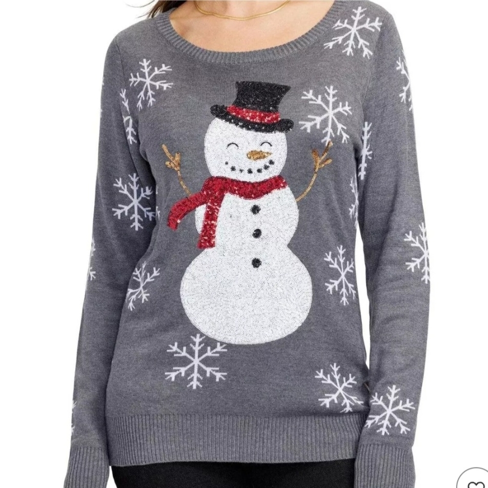 Tipsy Elves Gray Snowflake Sweater